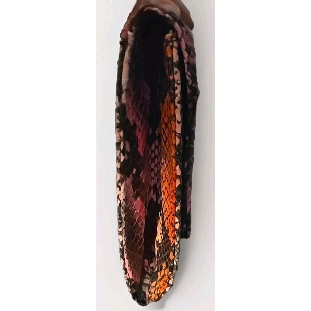 Big Buddha Faux Snake Skin Clutch/Purse  Gold Pink Black Orange - Picture 9 of 10